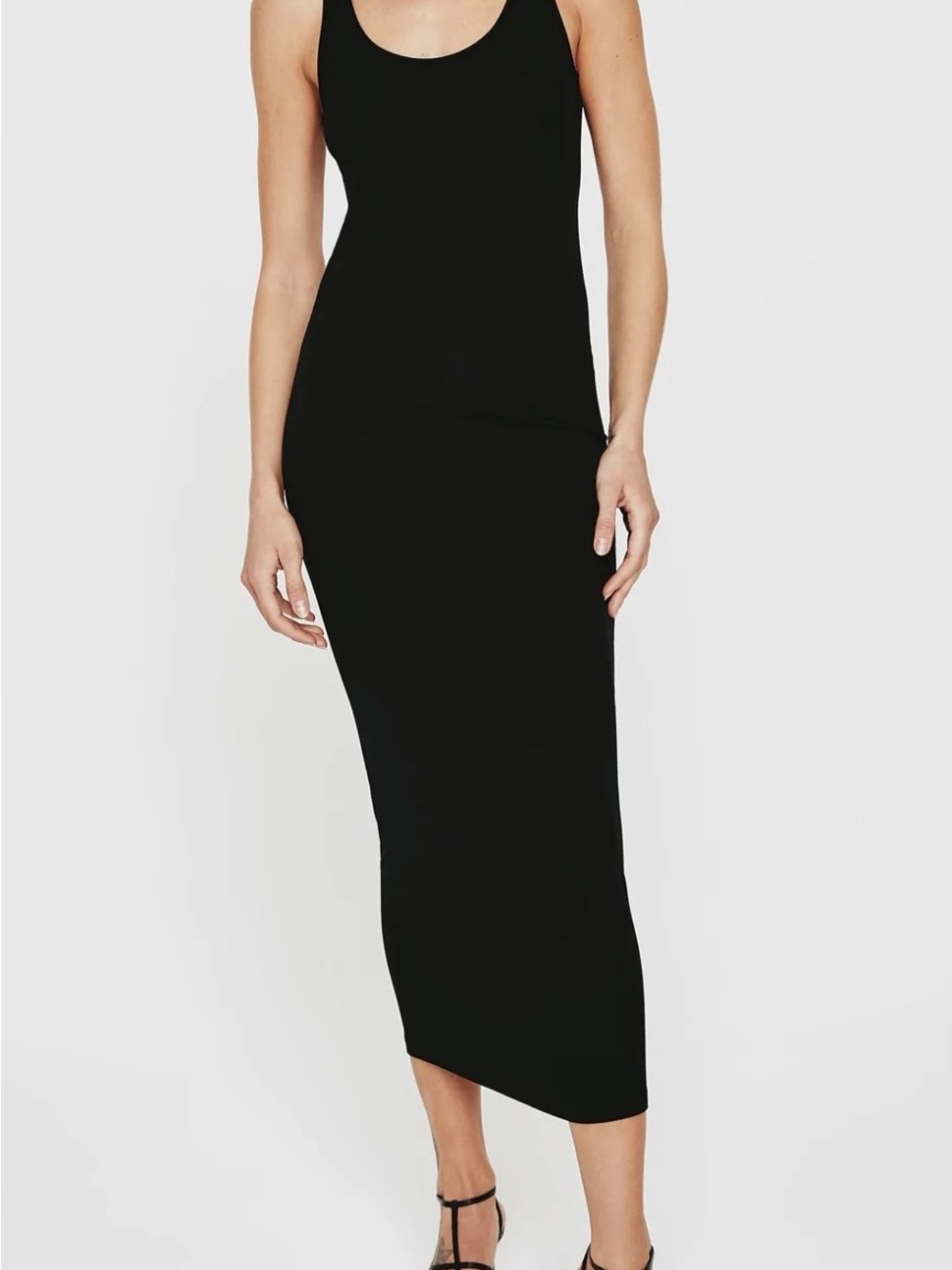 Fashion Nova Black Scoop Neck Tank Maxi Dress